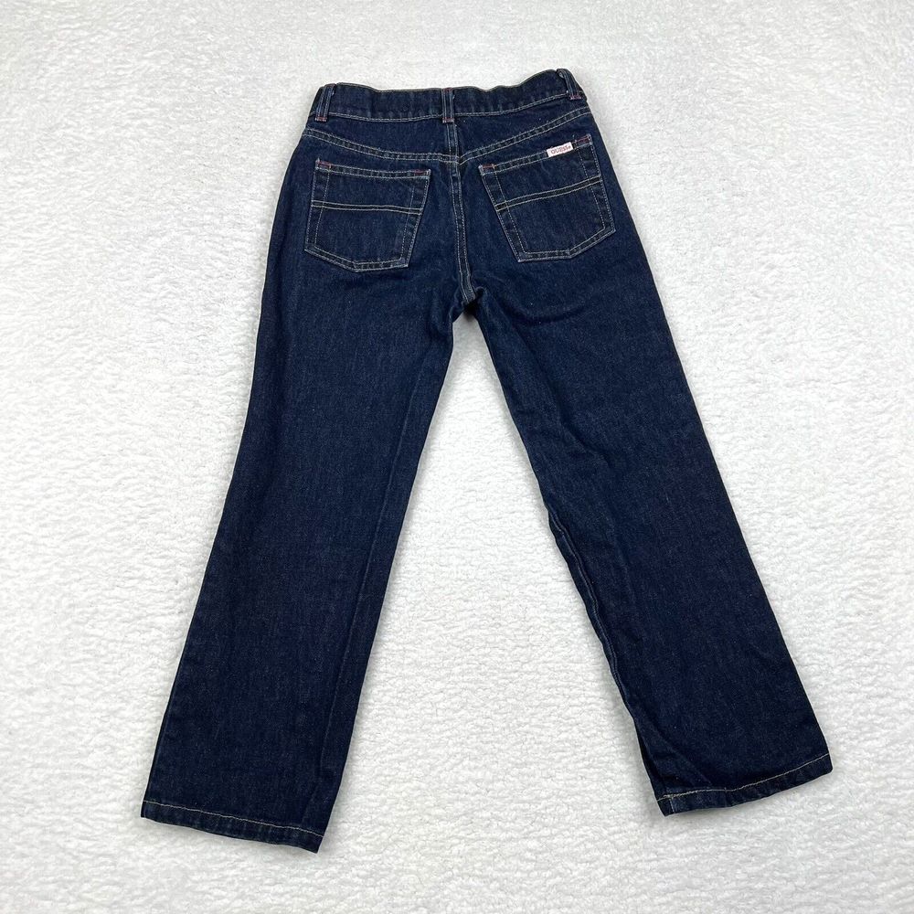 Vintage Guess Jeans Kids 10 Dark‎ Blue Flap Pocket Straight Denim Y2K Made USA - Picture 7 of 12